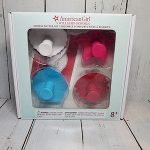 Williams & Sonoma American Girl Cookie Cutters Heart, Cupcake, Flower, Star, GUC